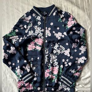 H&M floral satin bomber jacket
